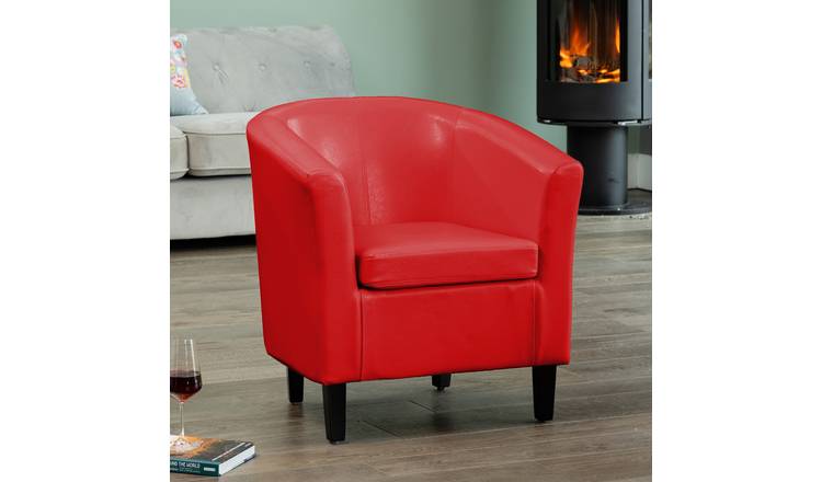 Artemis Home Meriden Vegan Leather Tub Chair - Red