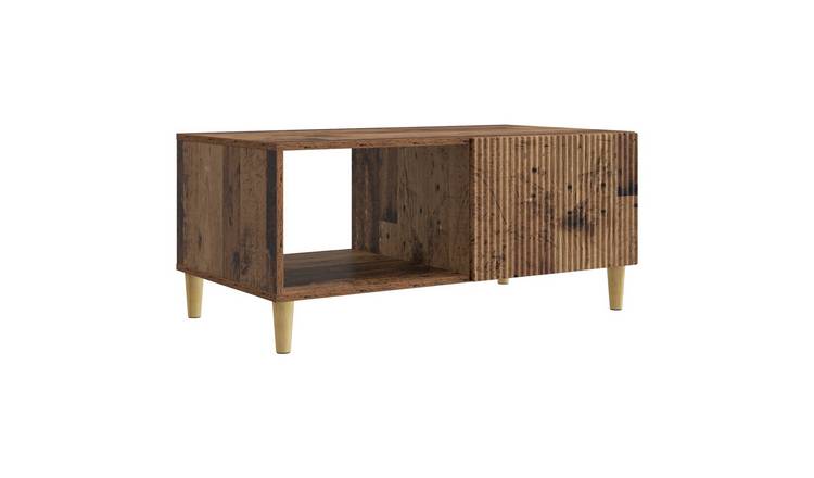 Walplus Living Room Engineered Wood Coffee Table - Dark Wood - 90 x 50 x 40 cm