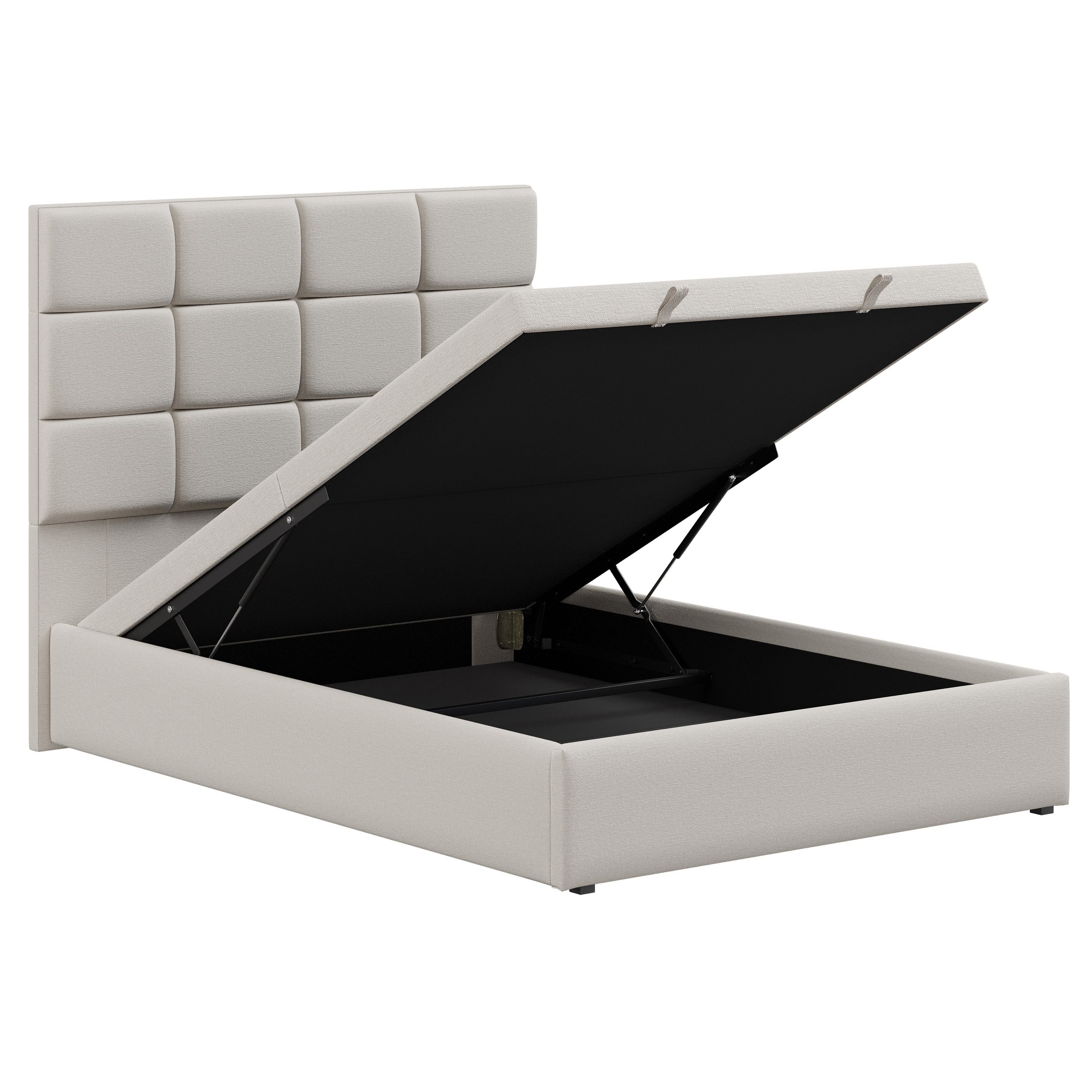 Snuggle Beds Ivory Hayden Fabric Ottoman Bed Frame - King - Image 4