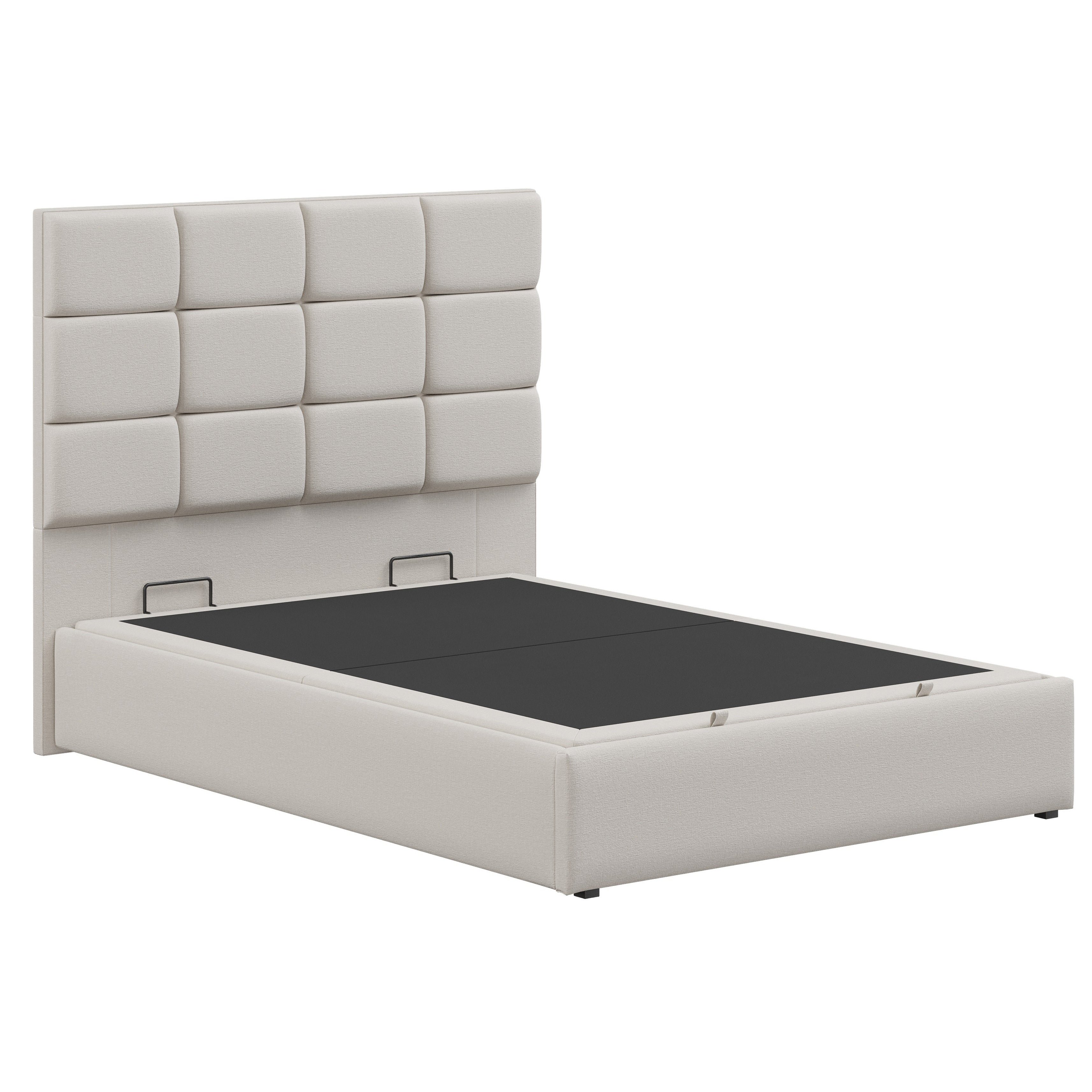 Snuggle Beds Ivory Hayden Fabric Ottoman Bed Frame - King - Image 5
