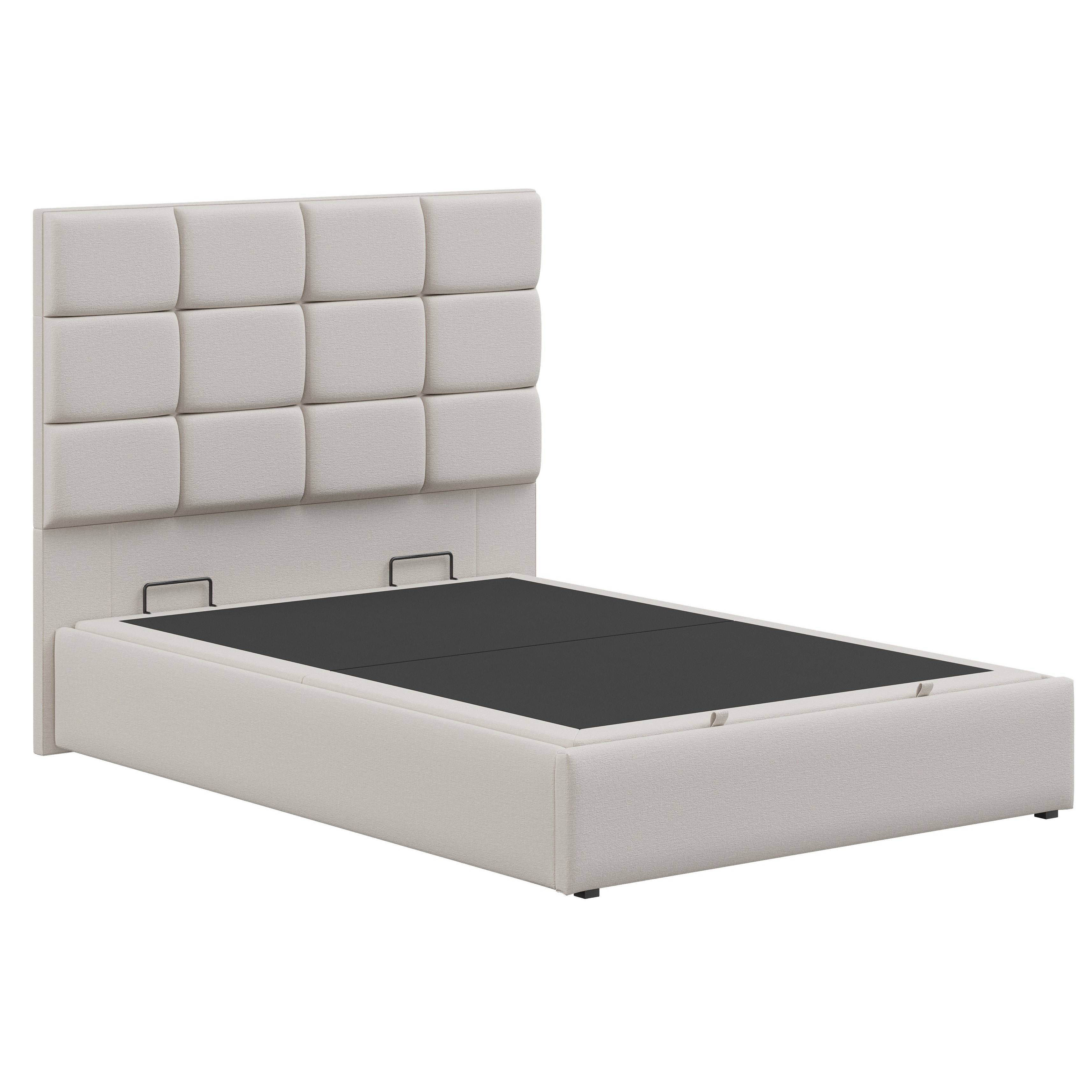 Snuggle Beds Ivory Hayden Fabric Ottoman Bed Frame - King - Image 5