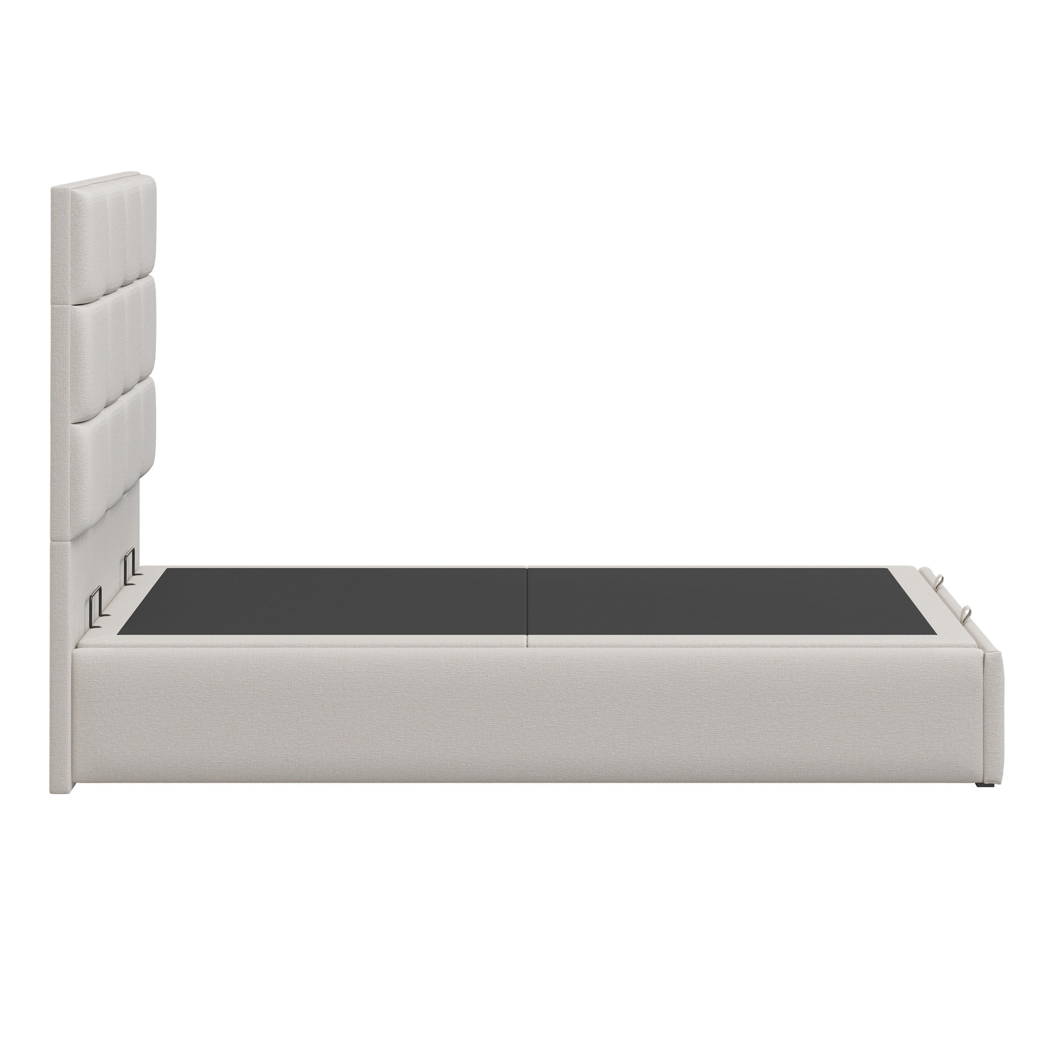 Snuggle Beds Ivory Hayden Fabric Ottoman Bed Frame - King - Image 7