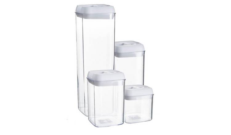 Argon Tableware 14 Piece Flip Lock Plastic Food Storage Containers Set - White