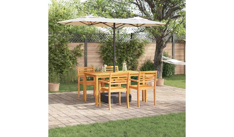 Walplus 5 Piece Garden Dining Set Space Saving - Brown - 150 x 90 x 74 cm