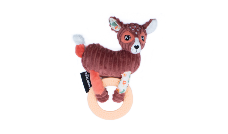 Les Deglingos Melimelos the Deer Teething Ring Plush Body Toy