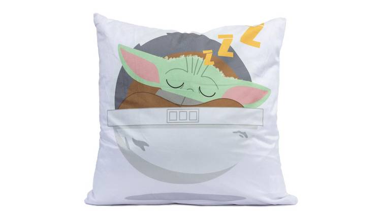 Star Wars The Mandalorian Velvet Feel Grogu Cushion - White