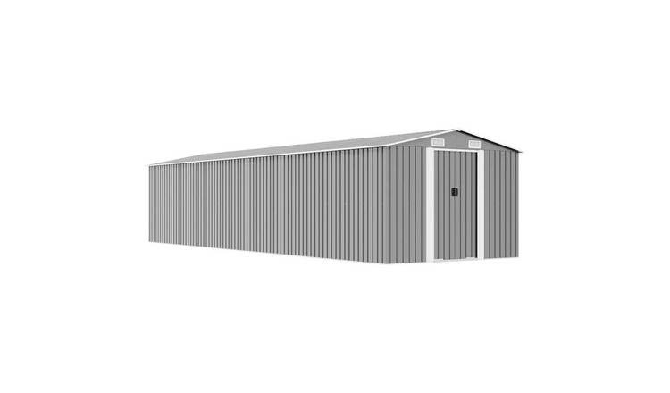 Walplus Galvanised Steel Garden Shed - Grey - 257 x 990 x 181 cm