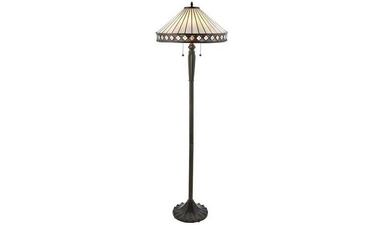 Loops Direct Glass Floor Lamp - Dark Bronze and Stained Glass