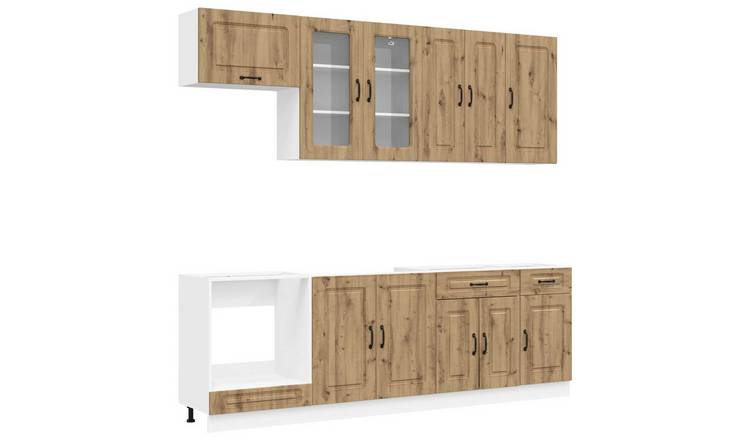 Walplus 8 Piece Engineered Wood Kitchen Unit Set - Artisan Oak