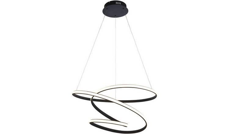 Loops Direct Steel Aluminium Silicone Pendant Light - Textured Black and White