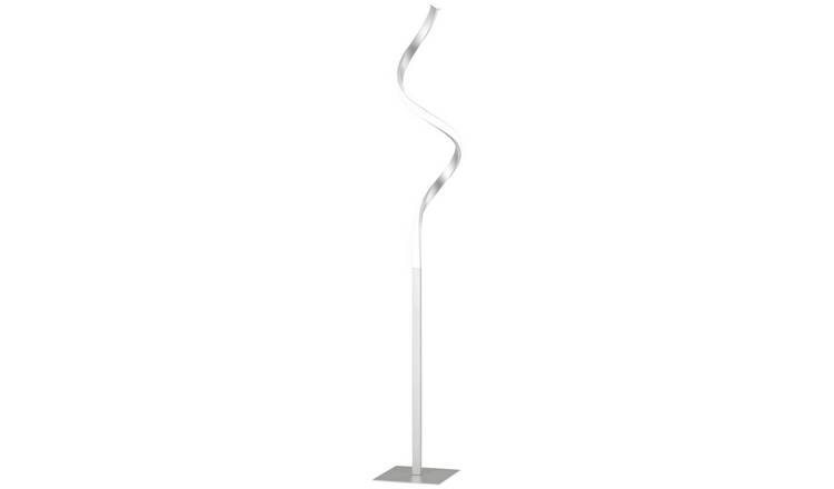 HOMCOM Dimmable Spiral Floor Lamp - Silver