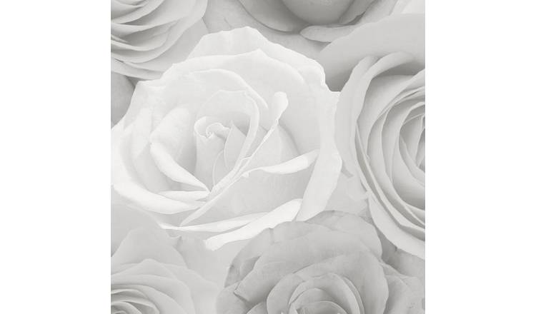 World Of Wallpaper Melany Roses Wallpaper - Grey