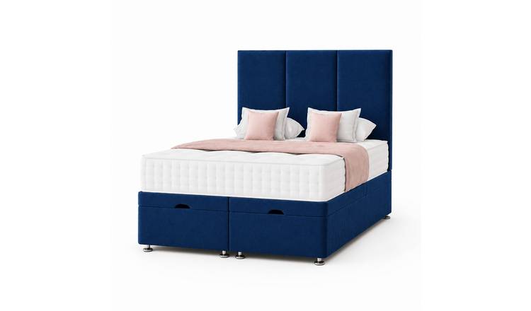 Comfy Deluxe 3ft Single Ottoman Bed with Mattress & Headboard - Blue