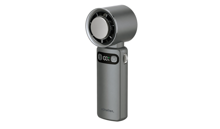 Schallen Handheld Fan with Ice Cooling Plate & 100 Speed Settings - Grey
