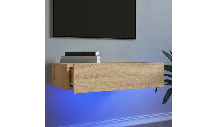 Walplus LED Engineered Wood TV Cabinet - Light Oak - 60 x 35 x 15.5 cm