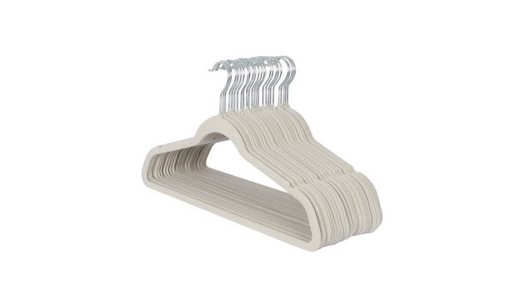 Harbour Housewares Non-Slip Velvet Hangers - 45cm - Grey - Pack of 25