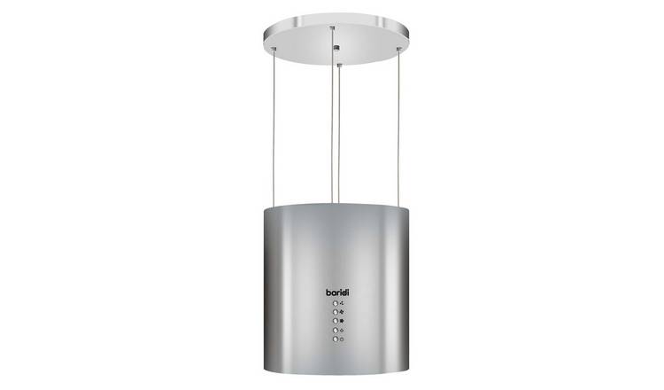 Baridi 35cm Round Island Cooker Hood - Stainless Steel