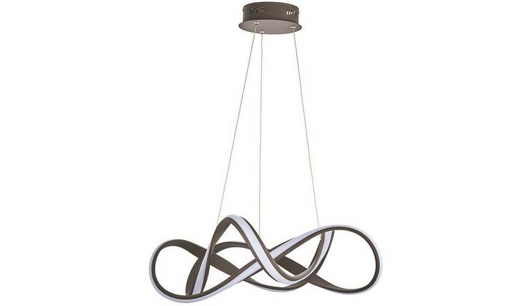 Loops Direct Steel and Aluminium Alloy Pendant Light - Brown