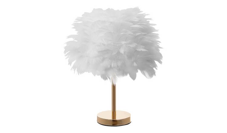 Living and Home 30cm Feather Table Lamp