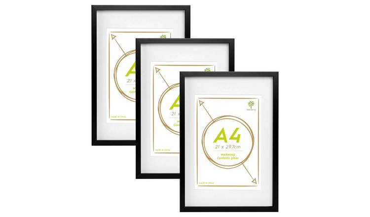 Nicola Spring Photo Frames - A3 with Mount - Set of 3 - Black