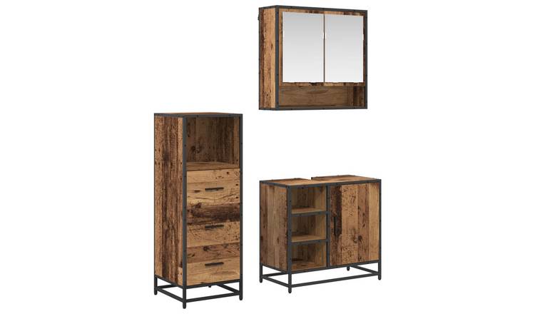 Walplus 3 Piece Bathroom Set - Artisan Oak - 65 x 33 x 60 cm