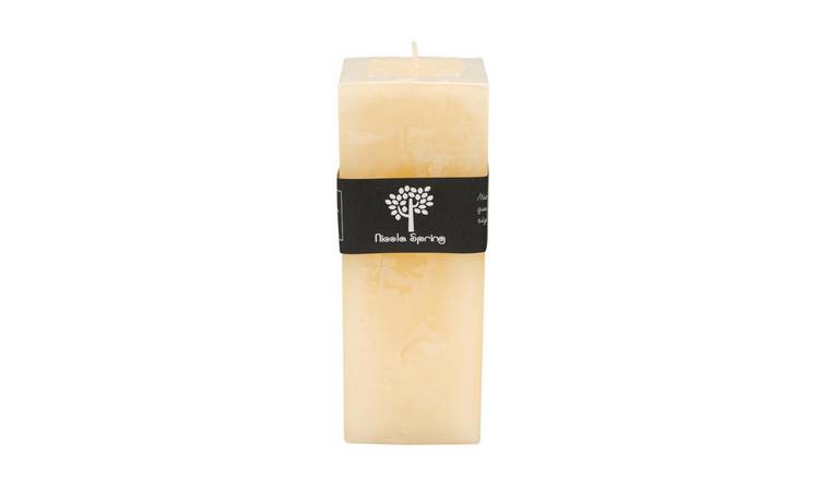 Nicola Spring 350ml Square Vanilla Pillar Candle - Cream