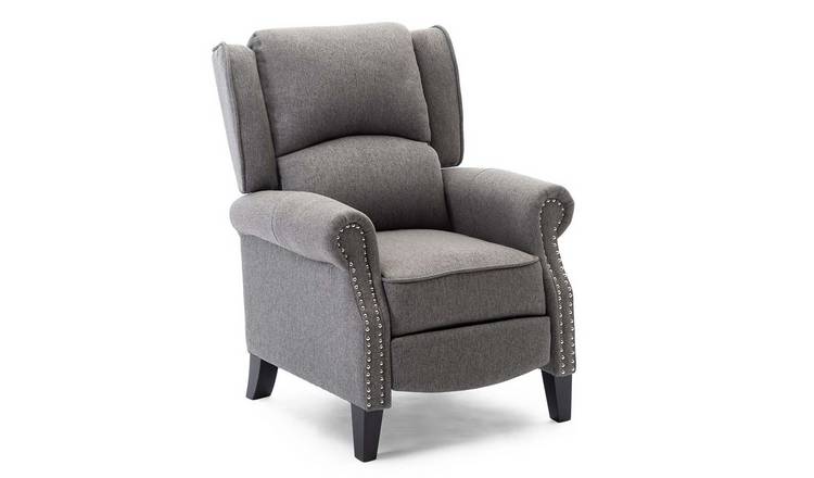 Furniture Online Charlotte Modern Fabric Pushback Recliner Accent Chair - Grey