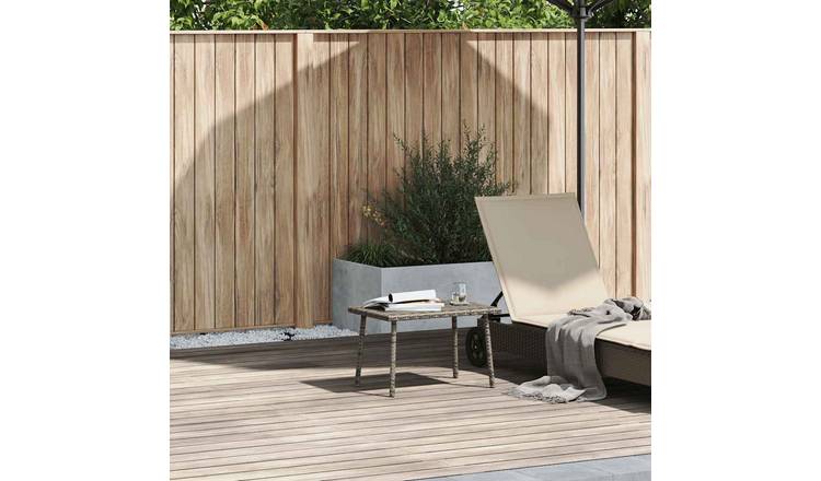Walplus Poly Rattan Garden Coffee Table Rectangular - Grey - 60 x 40 x 37 cm