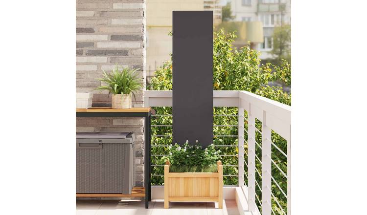 Walplus Steel Garden Plain Privacy Screen - Black - 32 x 1.7 x 140 cm