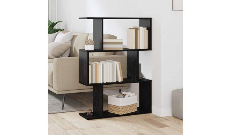 Walplus 3 Tier Engineered Wood Book Cabinet - Dark Oak - 70 x 24 x 97 cm