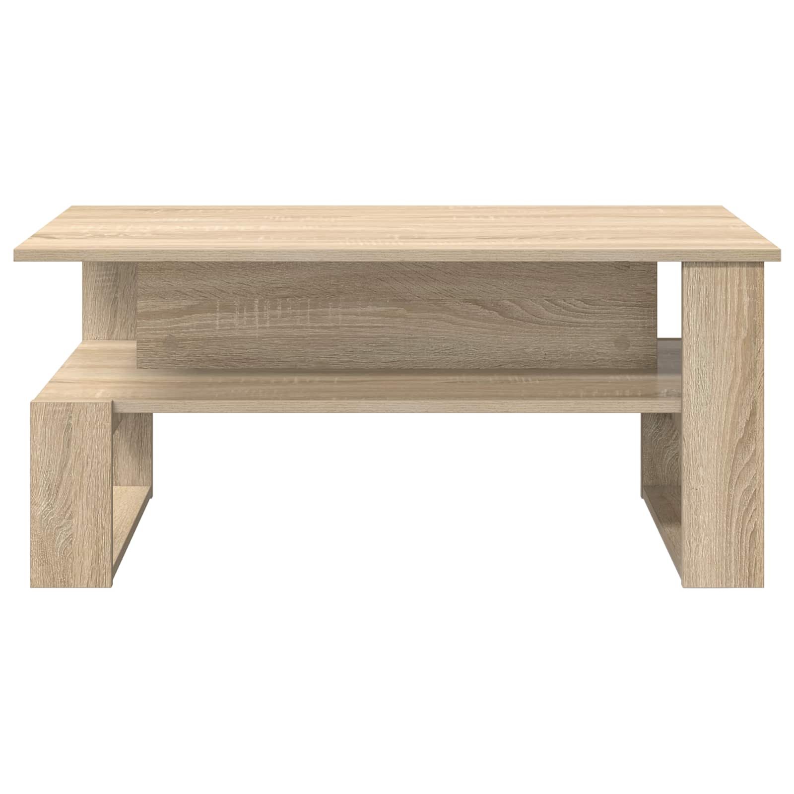 Walplus 1 Shelf Engineered Wood Coffee Table - Sonoma Oak - 90 x 50 x 40 cm - Image 4
