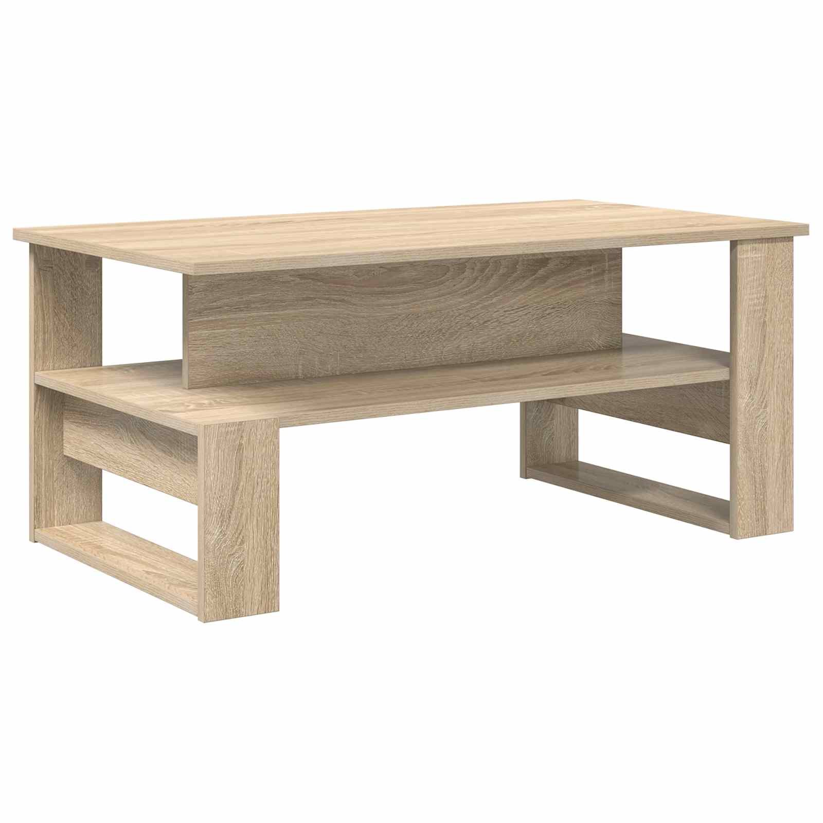 Walplus 1 Shelf Engineered Wood Coffee Table - Sonoma Oak - 90 x 50 x 40 cm - Image 6