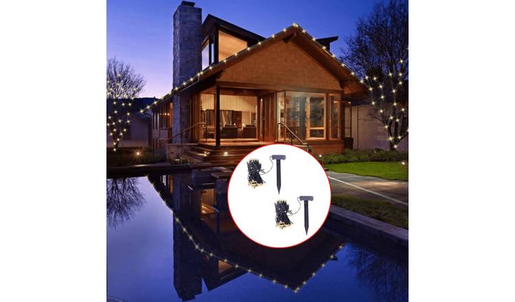 Walplus Pack of 2 LED Solar String Lights Warm - White