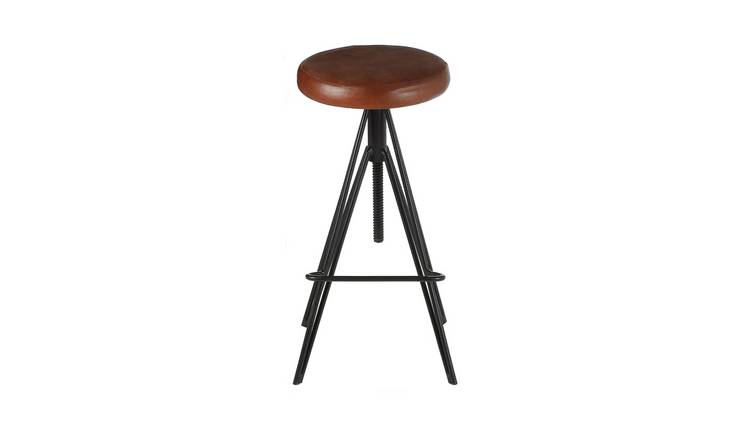 Orsina Nandri Leather Adjustable Bar Stool – Brown & Black