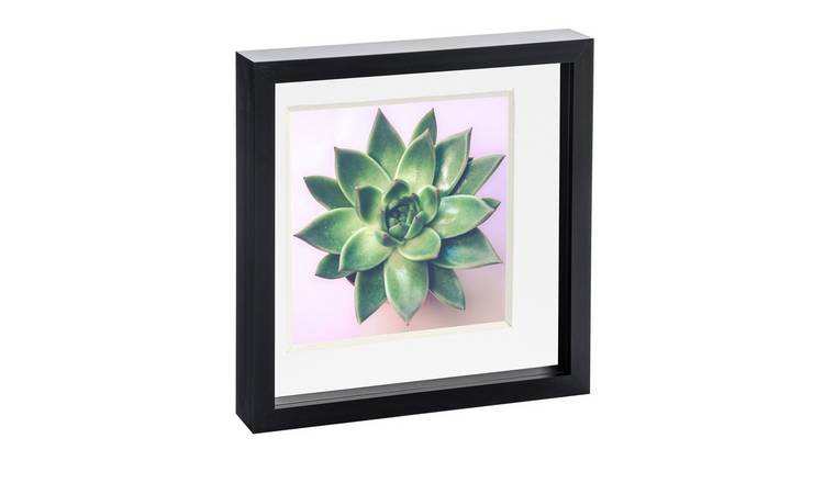 Nicola Spring 3D Box Photo Frame - 10 x 10" with Mount - Black/White