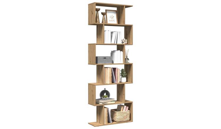 Walplus 6 Tier Engineered Wood Book Cabinet - Oak - 70 x 24 x 193 cm