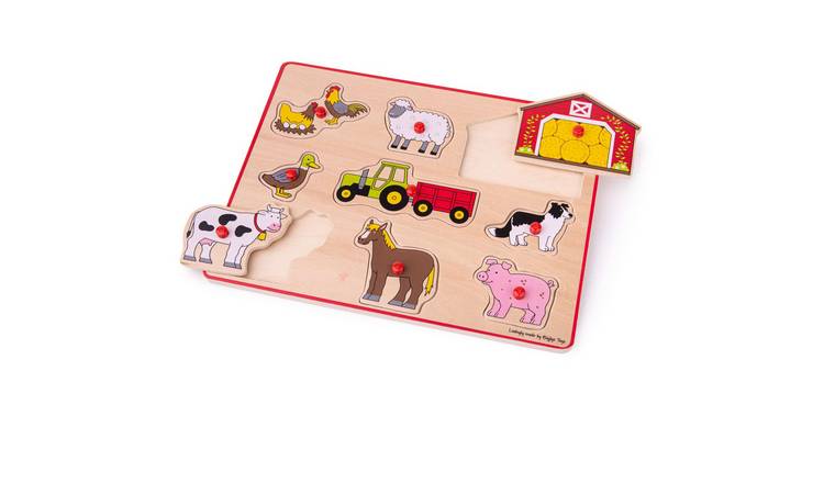 Bigjigs Toys Lift Out Puzzle (Farm) - 3 Years +