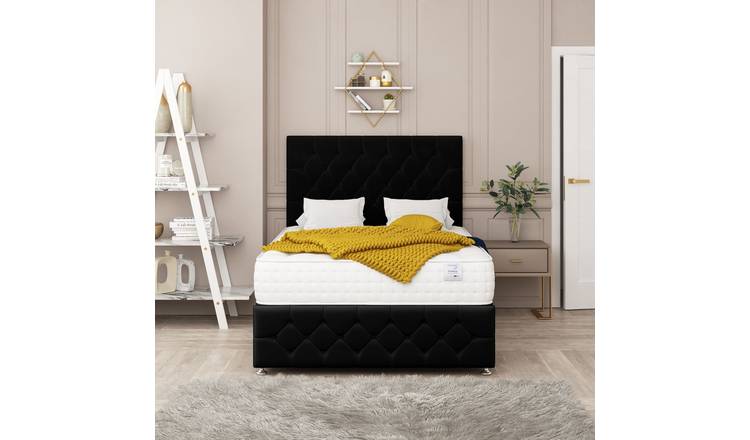 Bed Choices Regency Single 2 Drawer 26" Headboard Divan Bed Set - Black
