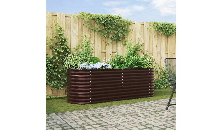 Walplus Steel Raised Garden Bed - Brown - 240 x 80 x 81 cm