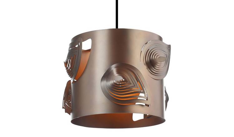 Happy Homewares Bronze Solid Metal Easy Fit with Laser Cut Pendant Shade - 30cm