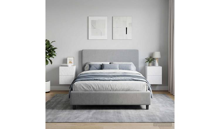 Walplus Pack of 2 Wall Mounted Bedside Table - White - 34.5 x 33 x 40 cm