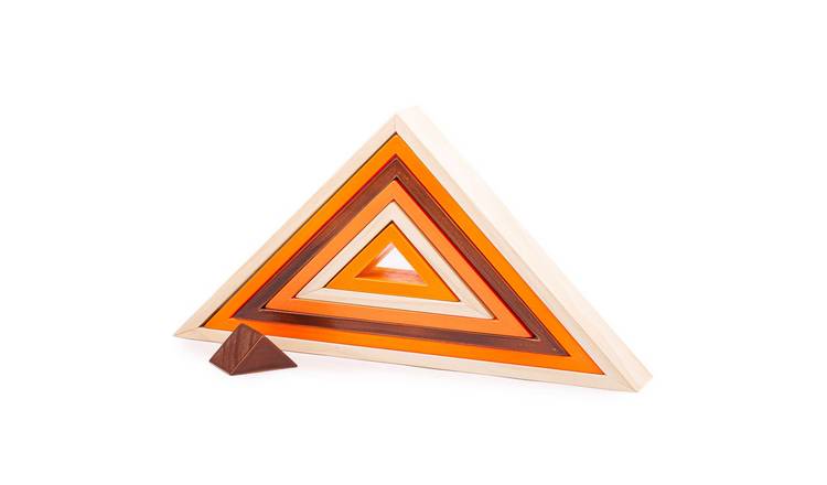 Bigjigs Toys Natural Wooden Stacking Triangles 18 Months +