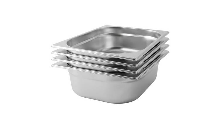 Argon Tableware Steel Gastronorm Containers 1/2 - 5.5L - Set of 4