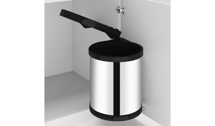 Walplus Stainless Steel Kitchen Built-in Dust Bin 12 L - Black