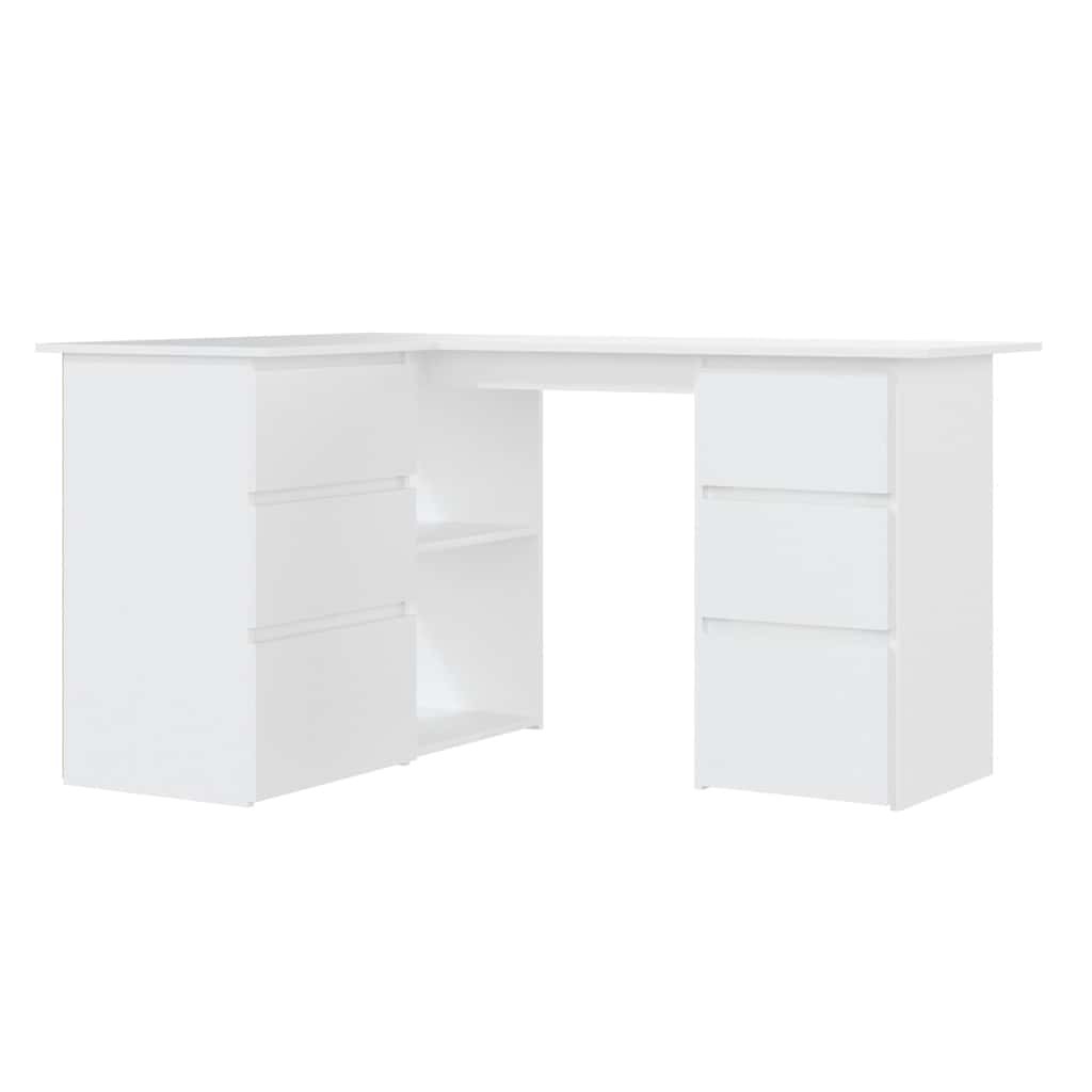 Walplus Wood Corner Desk - White - 145 x 100 x 76 cm - Image 2