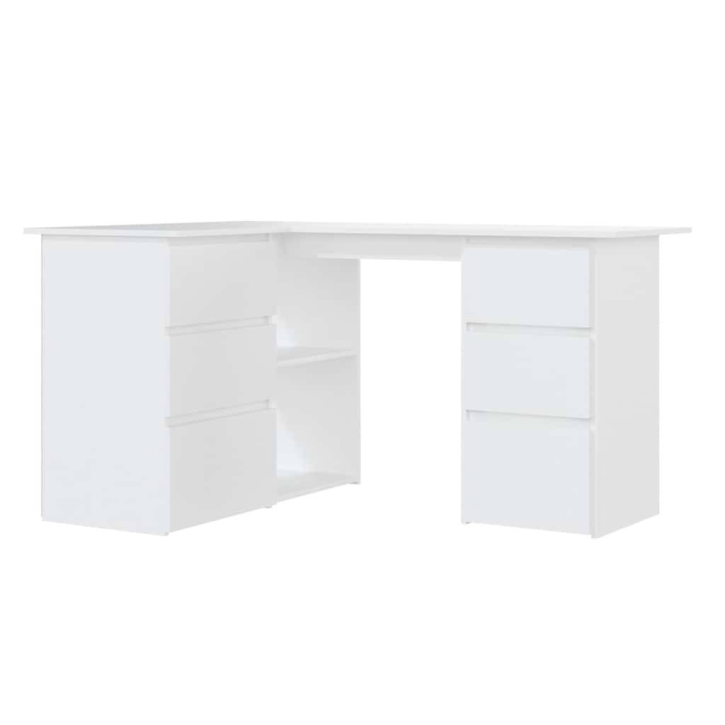 Walplus Wood Corner Desk - White - 145 x 100 x 76 cm - Image 2