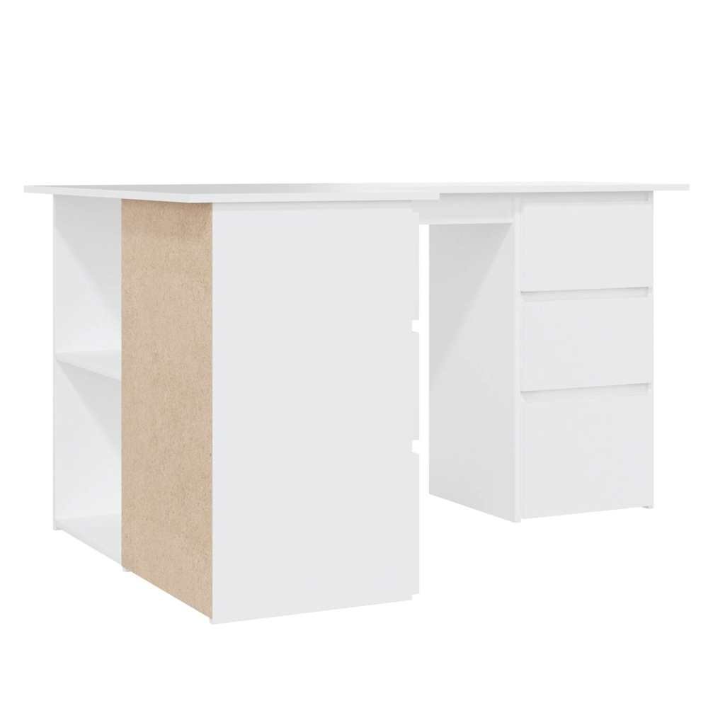 Walplus Wood Corner Desk - White - 145 x 100 x 76 cm - Image 4