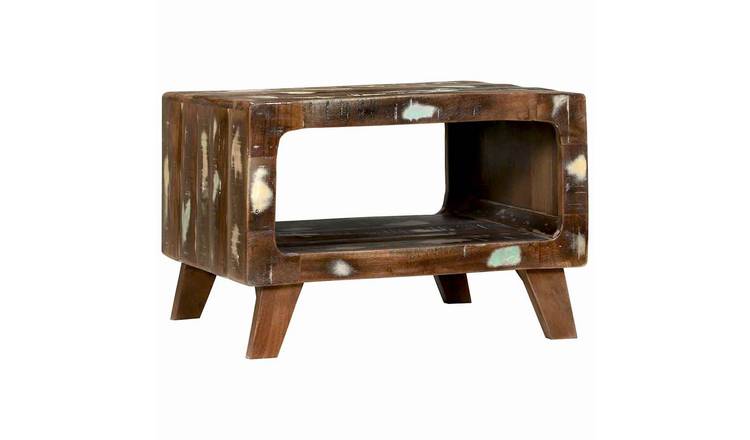 Walplus Solid Reclaim Wood Coffee Table - Multicolour - 50 x 50 x 35 cm