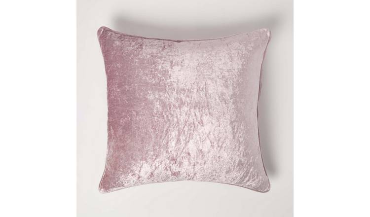 Homescapes Pink Crushed Velvet Cushion Cover - 60 x 60 cm