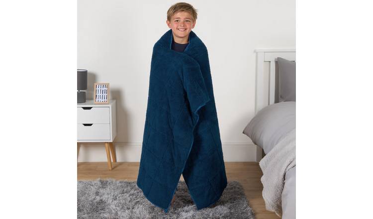 OHS Kids Teddy Fleece 3kg Weighted Blanket 100x150cm - Blue